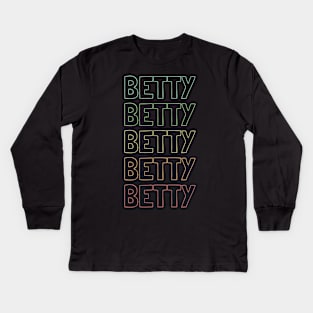 Betty Name Pattern Kids Long Sleeve T-Shirt